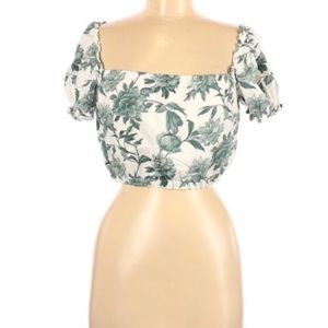 Abercrombie&Fitch Short Sleeve Floral Blouse Crop